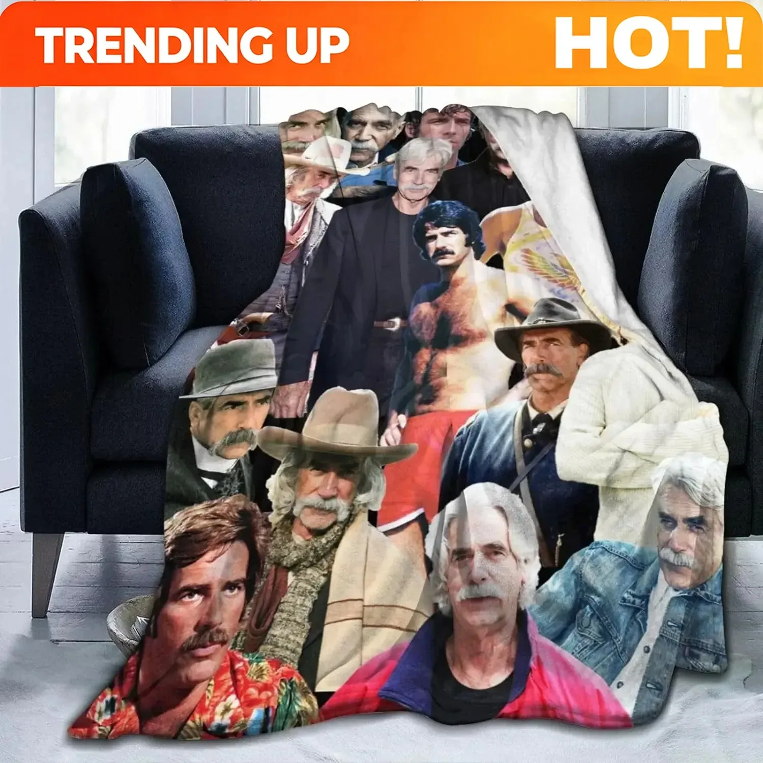 Blanket Sam Elliott Ultra-Soft Micro Fleece Wollen Blankets Throw Blankets Carpet Gift for Home Decoration,Decor Sofa,Office,Dor