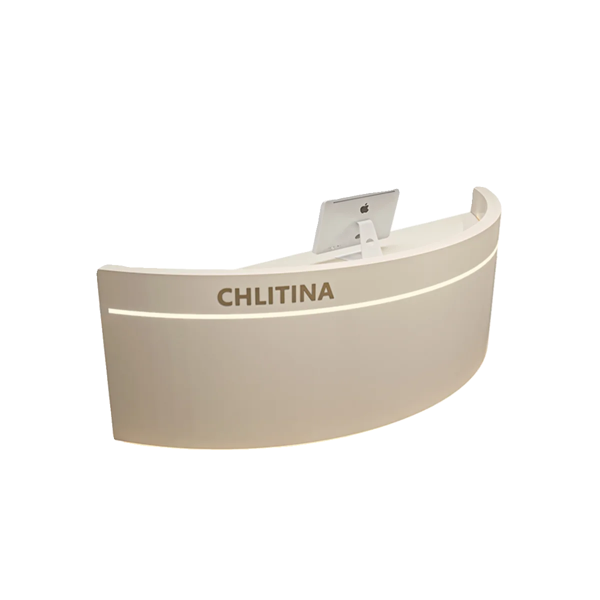 *Modern Minimalist Reception Desk with Storage for Beauty Salon Clothing Store Bar Hotel-Rounded Arc