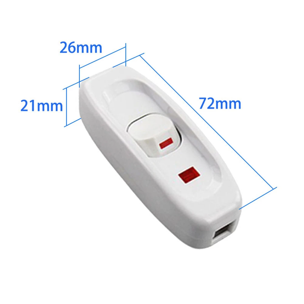 Household Bedside Lamp AC 250V 10A Inline ON/OFF Table Cord Indicator Desk Light With LED Indicator Light