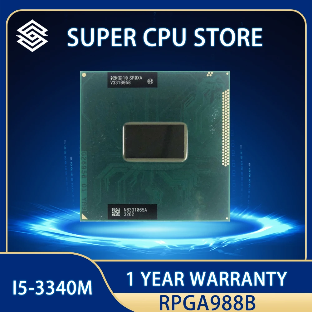 Original Intel Core I5-3340M SR0XA CPU I5 3340M processor 2.70GHz L3=3M Dual core free shipping ship out within 1 day rPGA988B