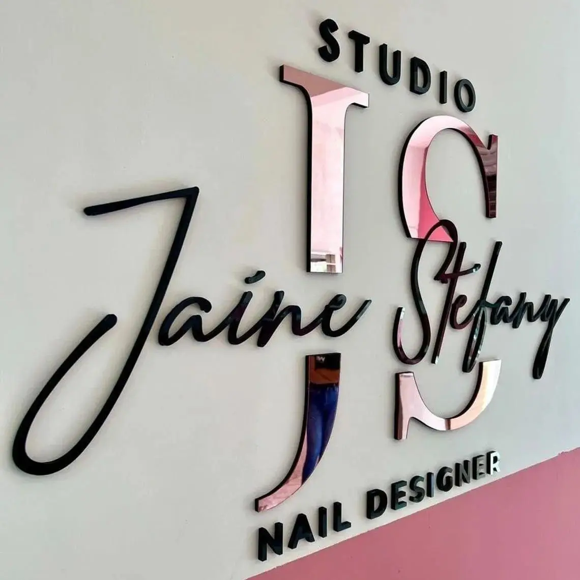 Letrero Personalizado con Logotipo Empresarial Grande, Letrero de Pared de Acrílico 3D Cortado con Láser, Letrero de Marca para Salón de Belleza/Clínica