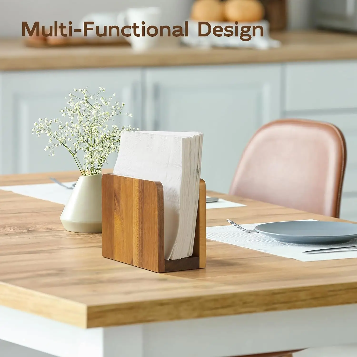 Acacia Wood Mail Organizer for Desk, Letter Holder for Countertop, Small Envelope Holder, Home Office Desk Accessories view 6