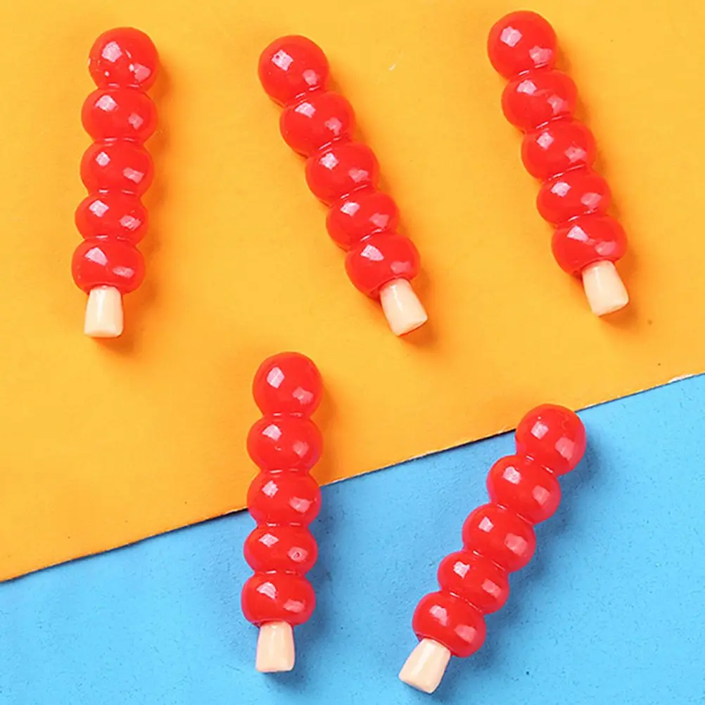 20 pezzi di resina Haws spiedini casa rossa snack mini snack finti decorazione modello liscio di lunga durata mini scena prop