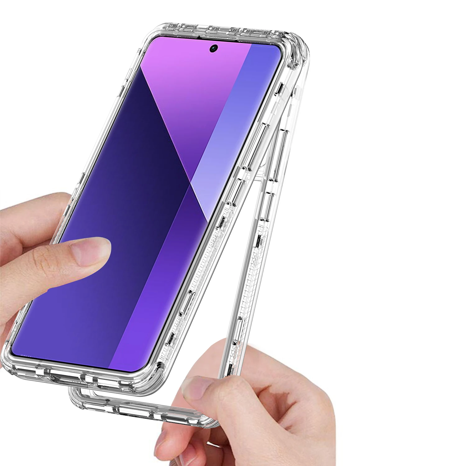 3 in 1 Rugged Armor Shockproof Case For Xiaomi Redmi Note 13 Pro 4G 13Pro Plus 5G Hard Plastic Frame Transparent TPU Back Cover