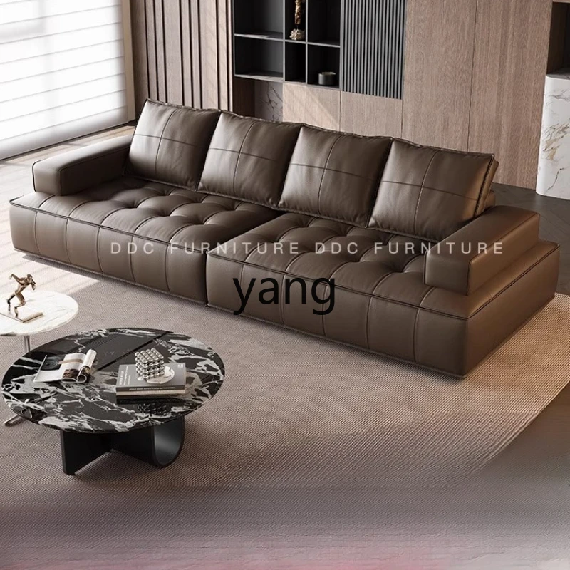 

TGF retro all-green leather sofa antique tofu block leather sofa in the living room light luxury