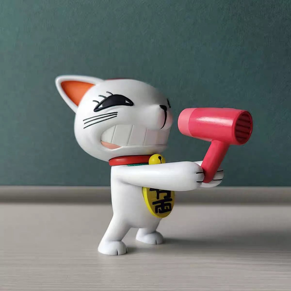 Anime figure Turbo Granny figure Okarun cute Hairdryer Styling Action Figure Lucky Cat Model Car ornament toy Anime Gift