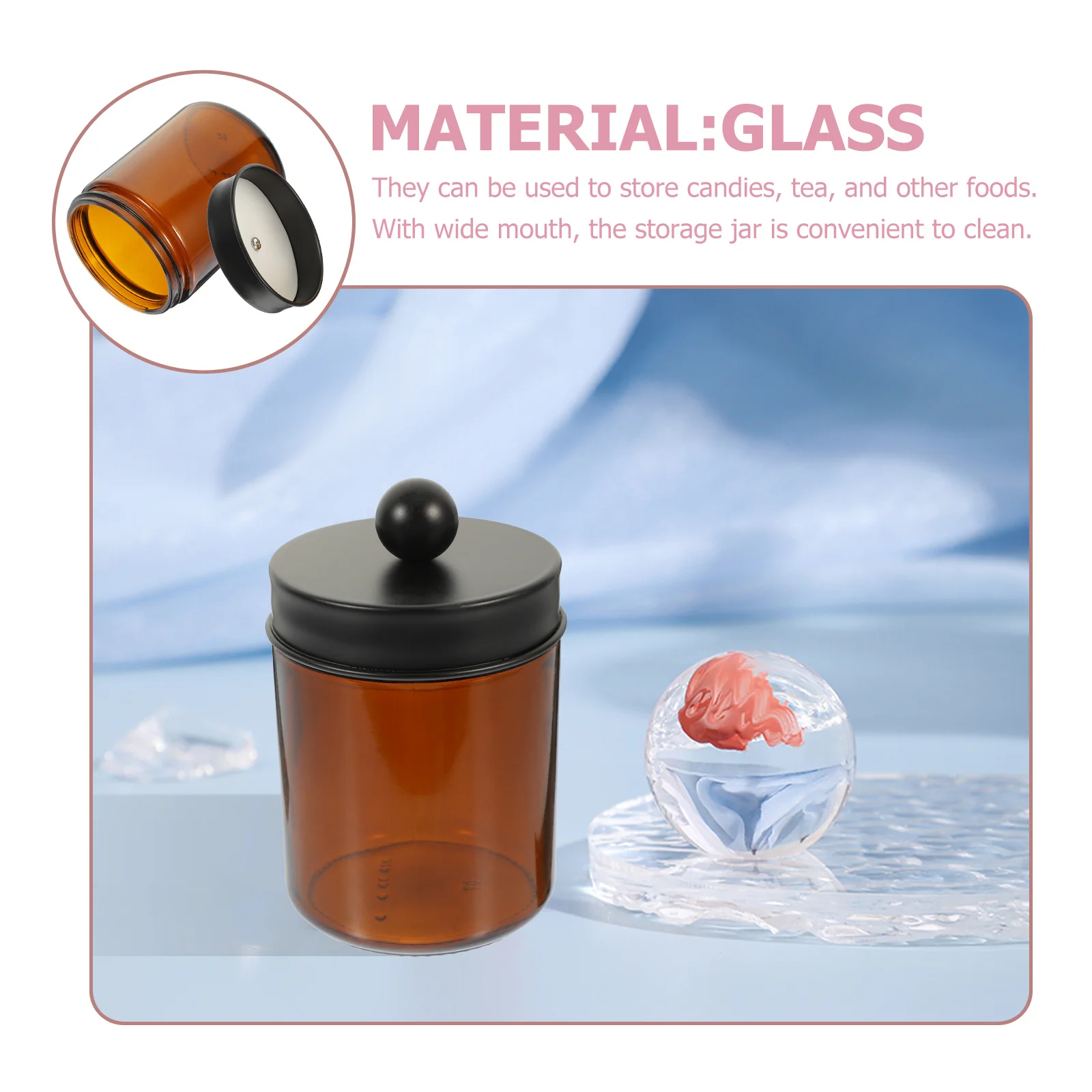 

Multi-Functional Glass Canister Superior Materials Airtight Lid Storage Jar for Candies Tea Kitchen Supplies Organizing