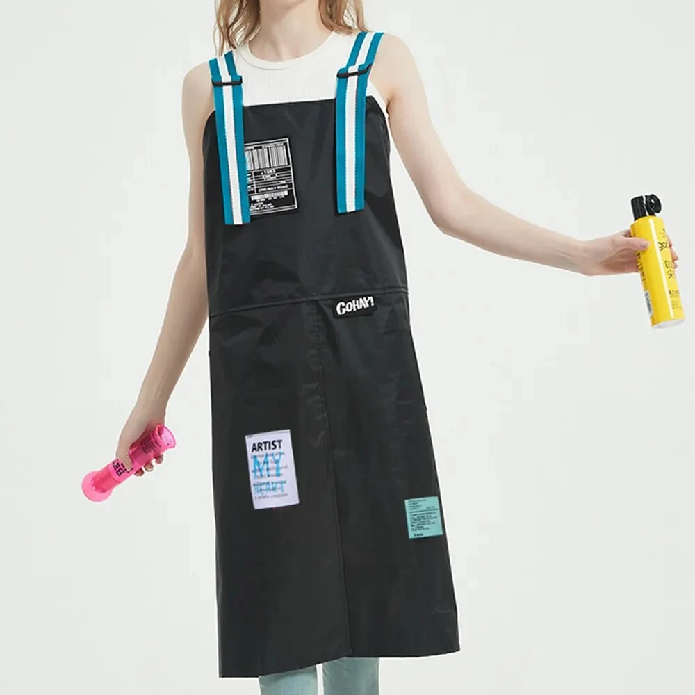 Korean Version Nylon Apron Waterproof Coffee Shop Barber Shop Work Uniform Adjustable Fashion Flower Shop Nail Art Apron