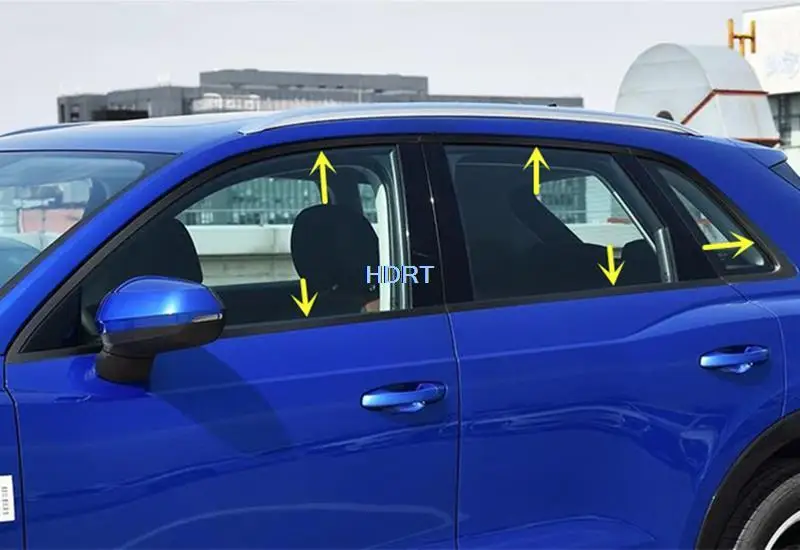 Car Styling Exterior Sticker Window Moulding Frame Strip For Audi Q3 2019-2022 Reflection Molding Trim Decoration Accessories