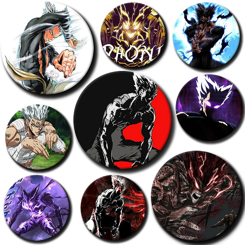

58mm Cartoon Character Garou Soft Button Pin Villainous Hero Anime Brooch Creative Badge for Backpack Clothes Decoration Gift