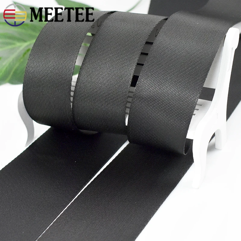 5M 10-100mm Black Nylon Webbing Tape Backpack Strap Pet Collar Safety Belt Ribbon Band DIY Bag Clothing Sewing Accessories images - 6