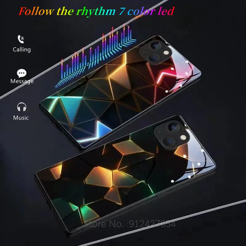 Machine PCBA Design LED Light Phone Case For Xiaomi Redmi Note 8 9 10 10s 11 12 Mi 11T POCO X3 NFC X5 Pro F4 Flash Glass Cover