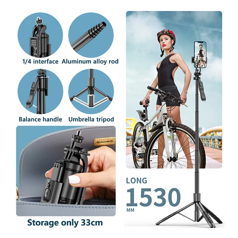 L16 Phone Bluetooth Selfie Stick Handheld Stabilizer Foldable Tripod Stand For Gopro Action Cameras Smart Phone Shooting