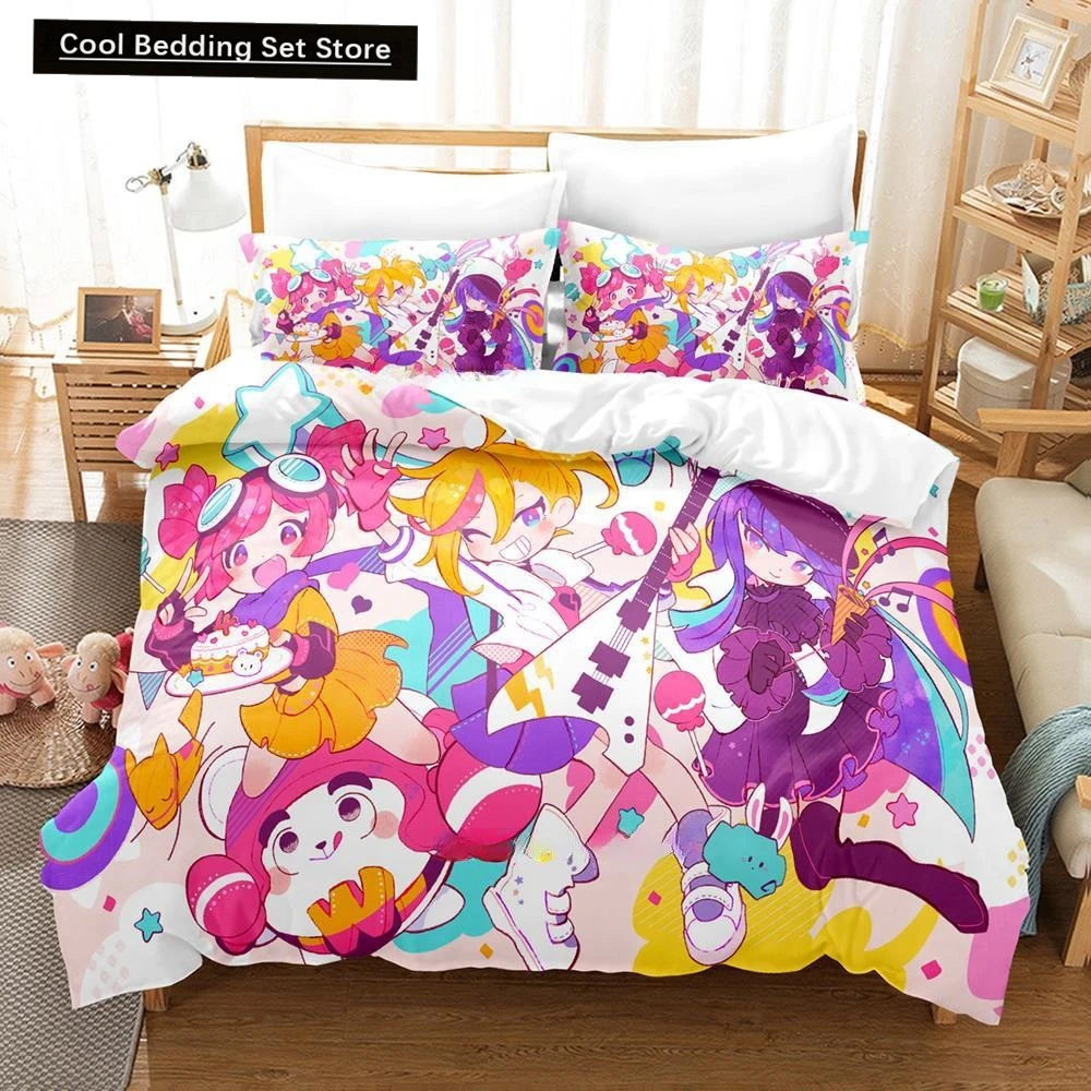 

Fashion 3D Print Music Game Muse Dash Bedding Set Single Twin Full Queen King Size Bed Set Adult Kid Bedroom Duvet cover Sets