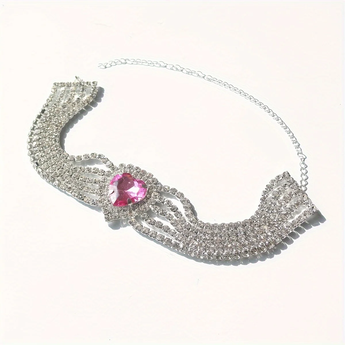Personalized Shiny White Love Rhinestone Necklace Fashionable Shiny Banquet Party Crystal clavicle Necklace Jewelry Accessories