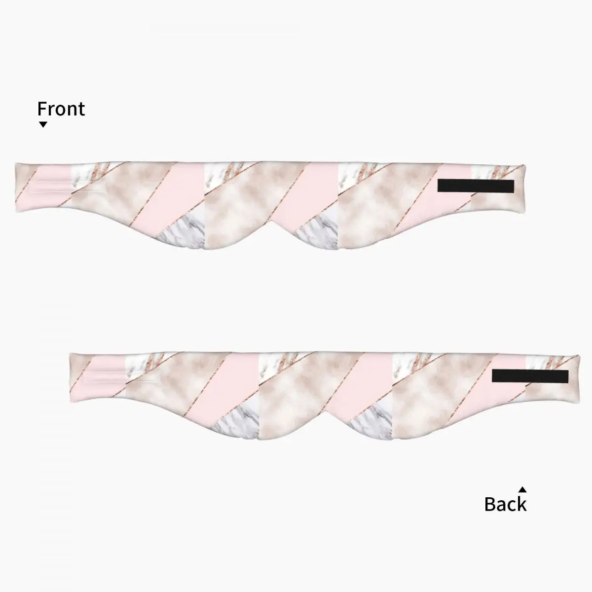 Spliced Mixed Rose Gold Marbl sleep eye mask Light Blocking Portable Eye Cover for Girls Boys Home Sleeping Eyeshade eyepatch view 3
