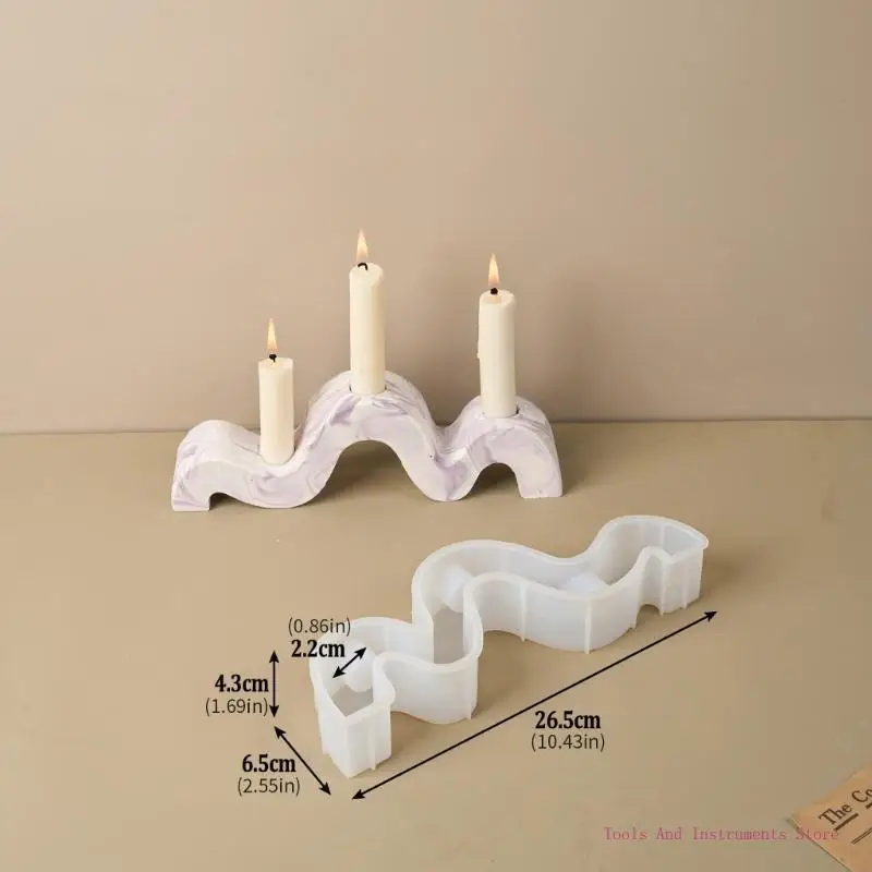 molde siliconas geométricas curvas velas curvas para decoración del hogar Molma resinas candelabros hechas a