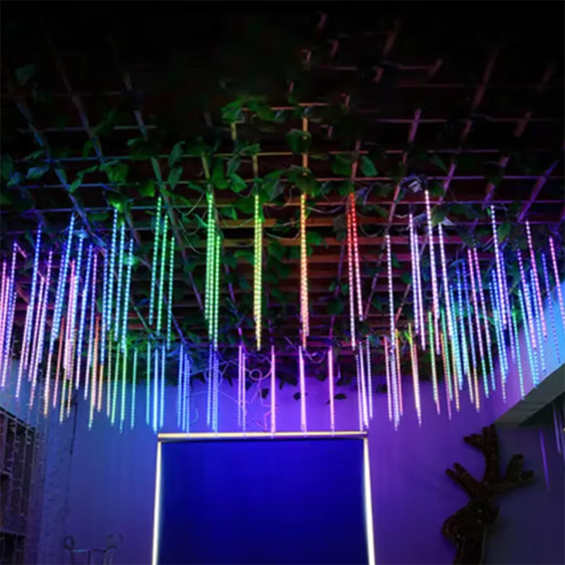 2026 Outdoor Patio Decor Solar Meteor Shower Rain Lights 8 Tubes EU LED Waterproof Falling Raindrop Fairy String Lights 30/50CM