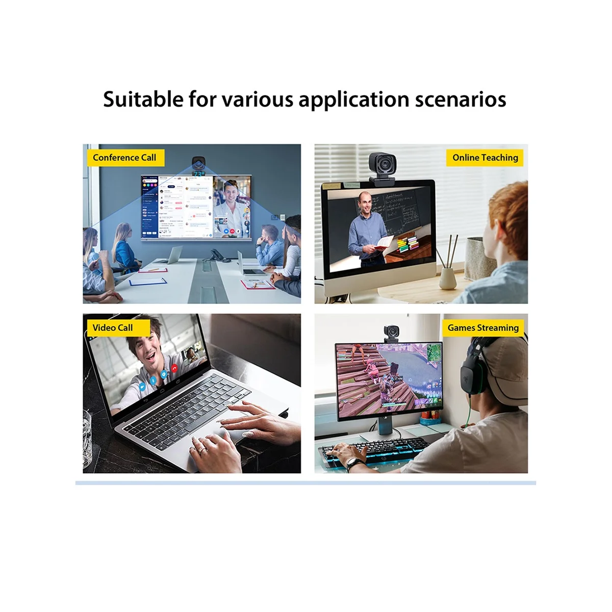 Webcam 1080P Auto Tracking Streaming Camera Mini Camera Onderwijs Webcam 1080P 30fps Webcam Met Afstandsbediening Camera