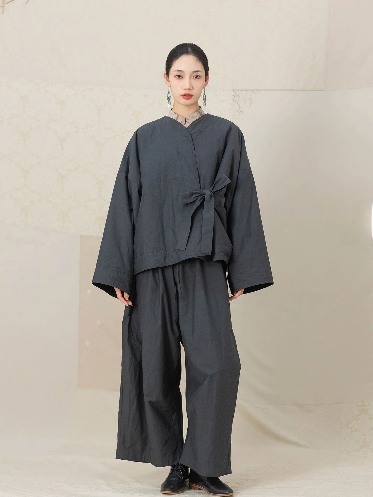 

Удобные широкие брюки прямого кроя с эластичным поясом из смесового хлопка для женщин, модные, дышащие, весна-лето