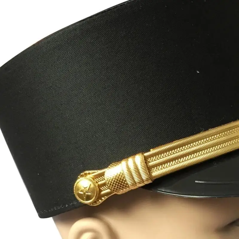 Carnivals Doorman Hotel Waiter Hat Security Guard Hat for Adult Teen Role Play Show Carnivals Party Taking Photo Hat 6XDA
