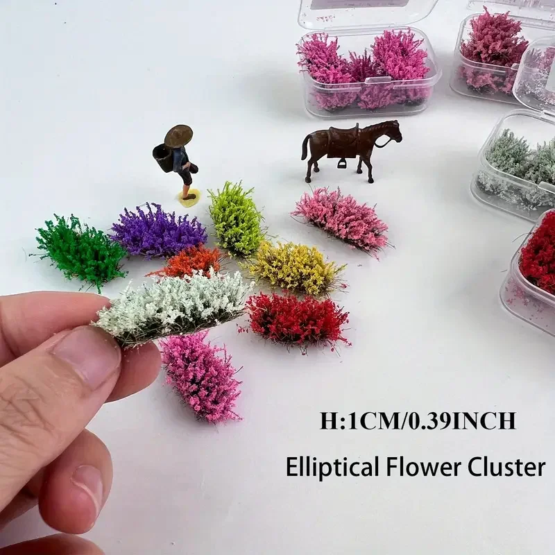 

6PCS/box Miniature Flower Cluster For Micro Landscape Simulation Flower Bed Tufts DIY Architecture Model Ornaments Materials