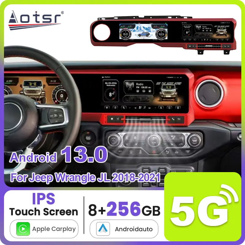 

27.0 inch Android 13.0 For Jeep Wrangle JL 2018-2021 Car Radio Multimedia Player Auto DVD Stereo Head Unit Audio GPS Navinc