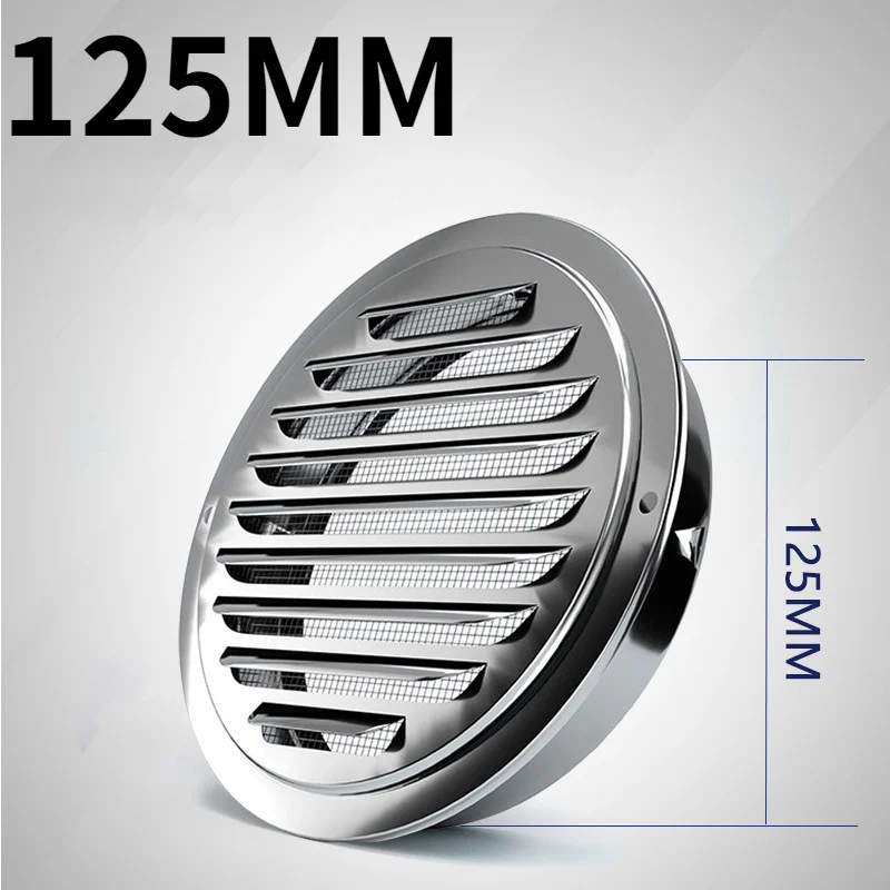 Roestvrijstalen Buitenwand Luchtuitlaat Rooster 70-200Mm Ronde Duct Cap Luchtventilatie Afdekking Gat Plug Ventilatiesysteem