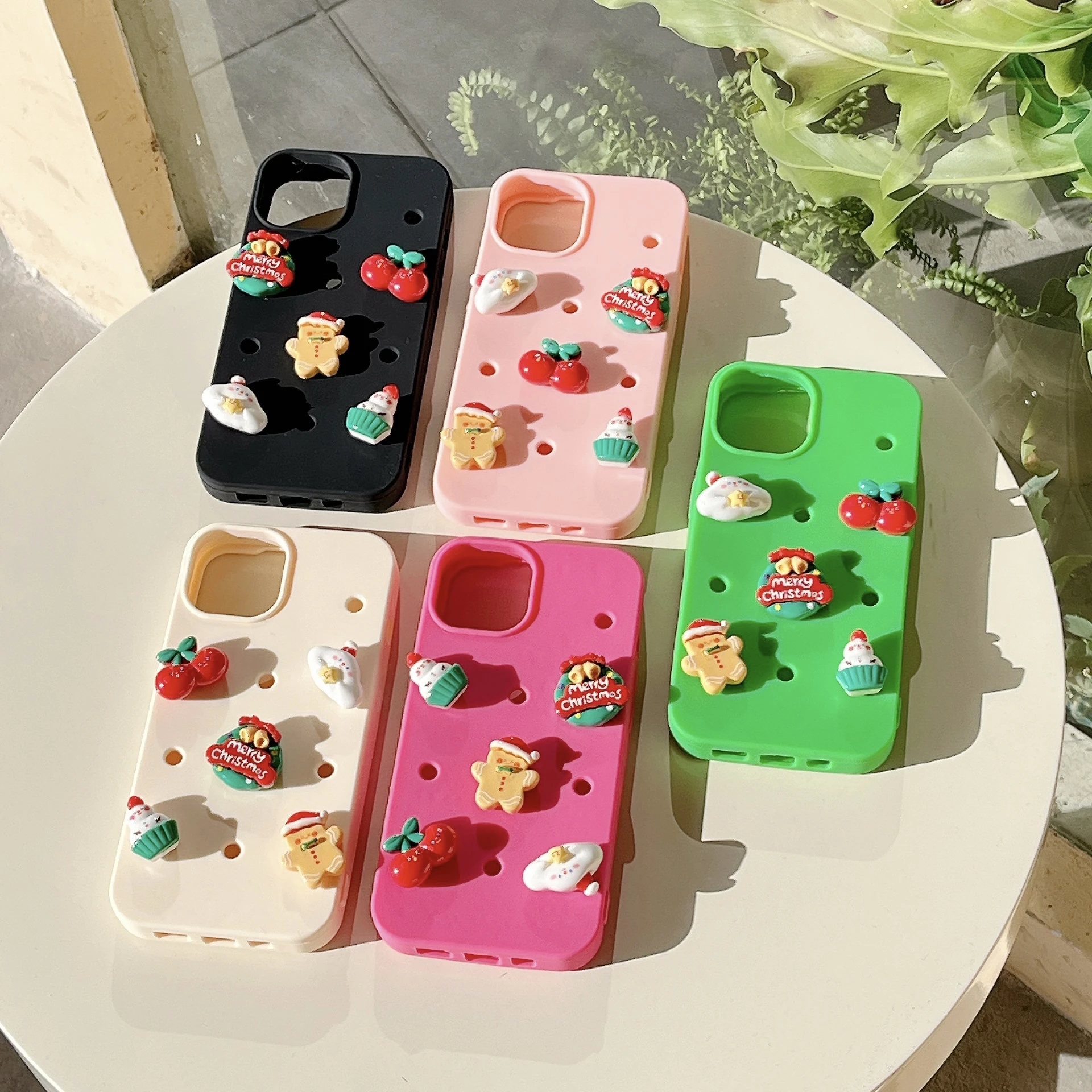 3D Cute Dolls Custom DIY Soft Case for iPhone 15 14 13 12 11 Pro Max Merry Christmas Snowman Xmas Gingerbread Cookie Man Cover