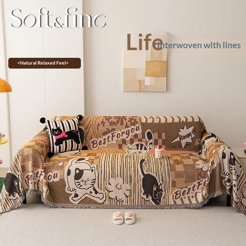 L-Shaped Thickened Autumn And Winter Sofa Towel Living Room Furniture Protection Sofa Cover Dust-Proof Decoration Sofa Blanket