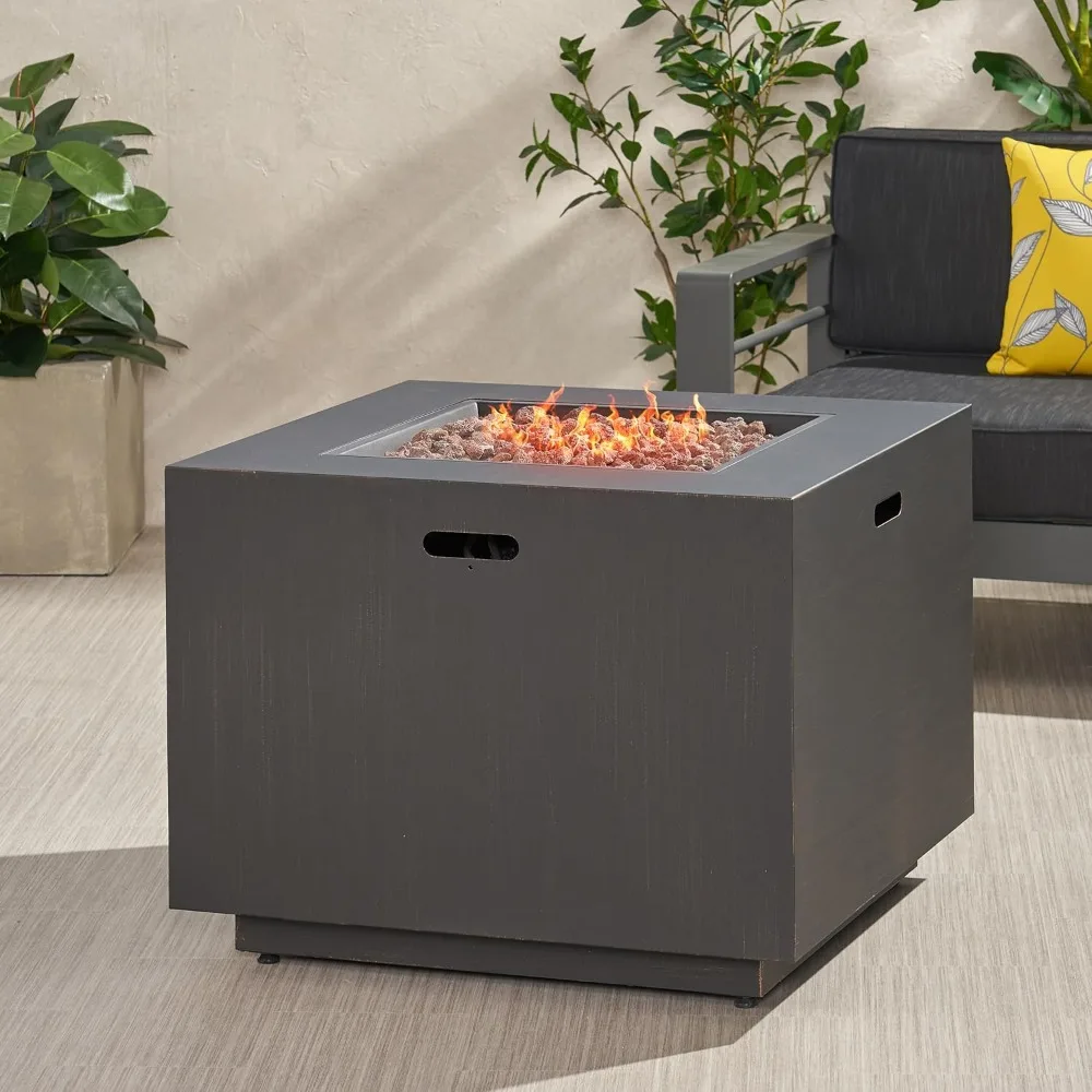 

50,000 BTU Propane Fire Pit Table, 31" Outdoor Iron Square Gas Fire Table with Auto-Ignition, Fire Pit