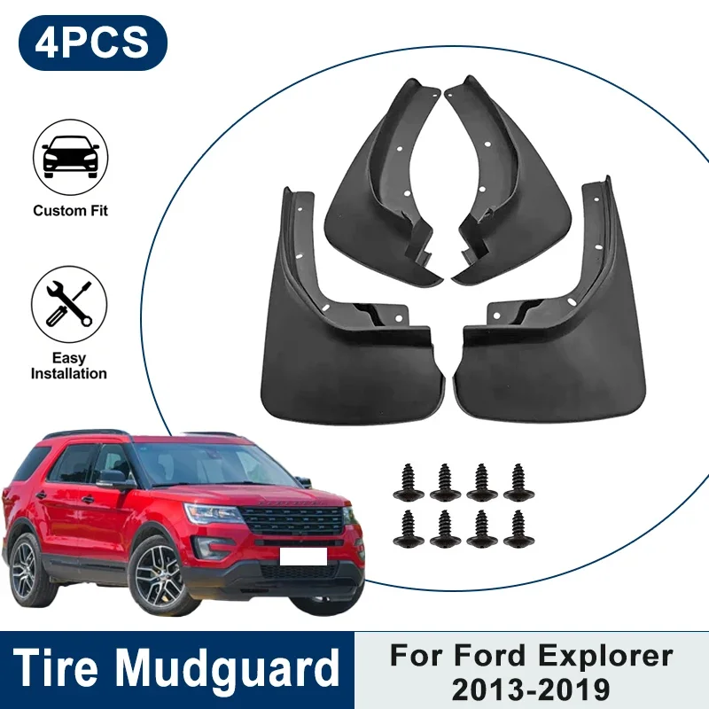 

Car Mud Splash Guards 4PCS For Ford Explorer 2013-2019 Waterproof Anti-Scratch Fender Mud Flaps Auto Exterior Tuning Parts
