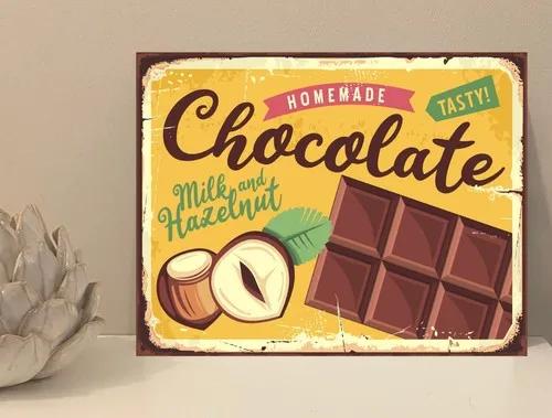1x Chocolate Rustic Retro Metal Plaque Sign Gift House Novelty (mt101) --Tin Sign