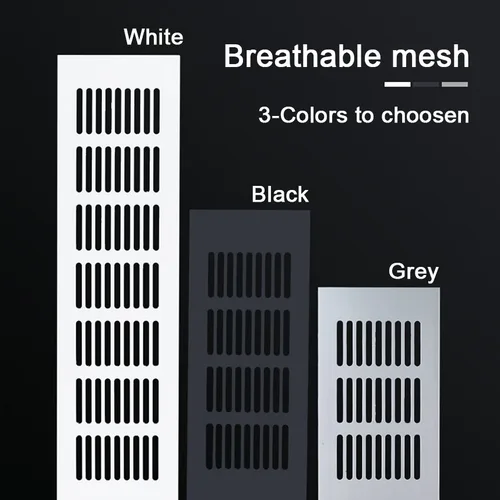 Imagen 2 del producto Parrillas de ventilación de 50/60/80/100/150/200mm de ancho, malla transpirable de aleación de aluminio, longitud de 100-1000mm, cubierta de ventilación de gabinete, escape