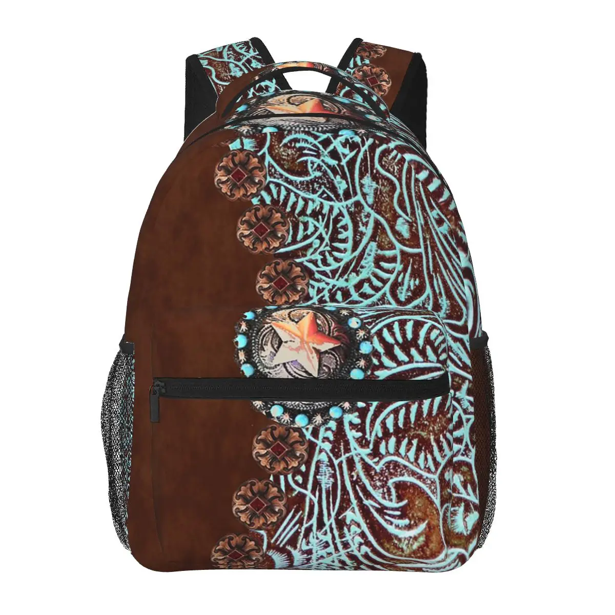 

Примитивный ковбойский рюкзак в стиле пастушки в западном стиле, коричневый, бирюзовый, Лидер продаж, рюкзак для мальчиков и девочек, сумка для книг, школьная сумка, сумки на плечо