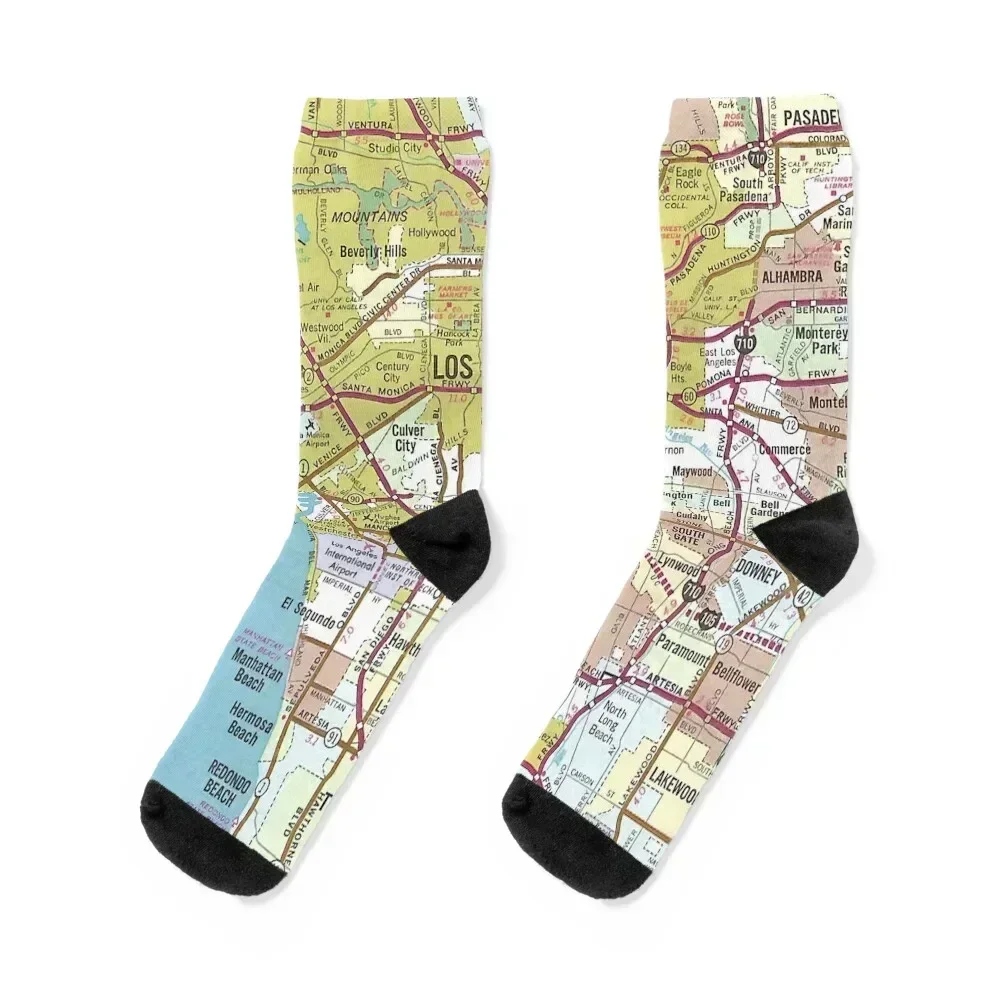 

Los Angeles Map Socks Novelties cartoon ankle Non-slip Designer Man Socks Women's man set valentine gift ideas Socks Men Women's