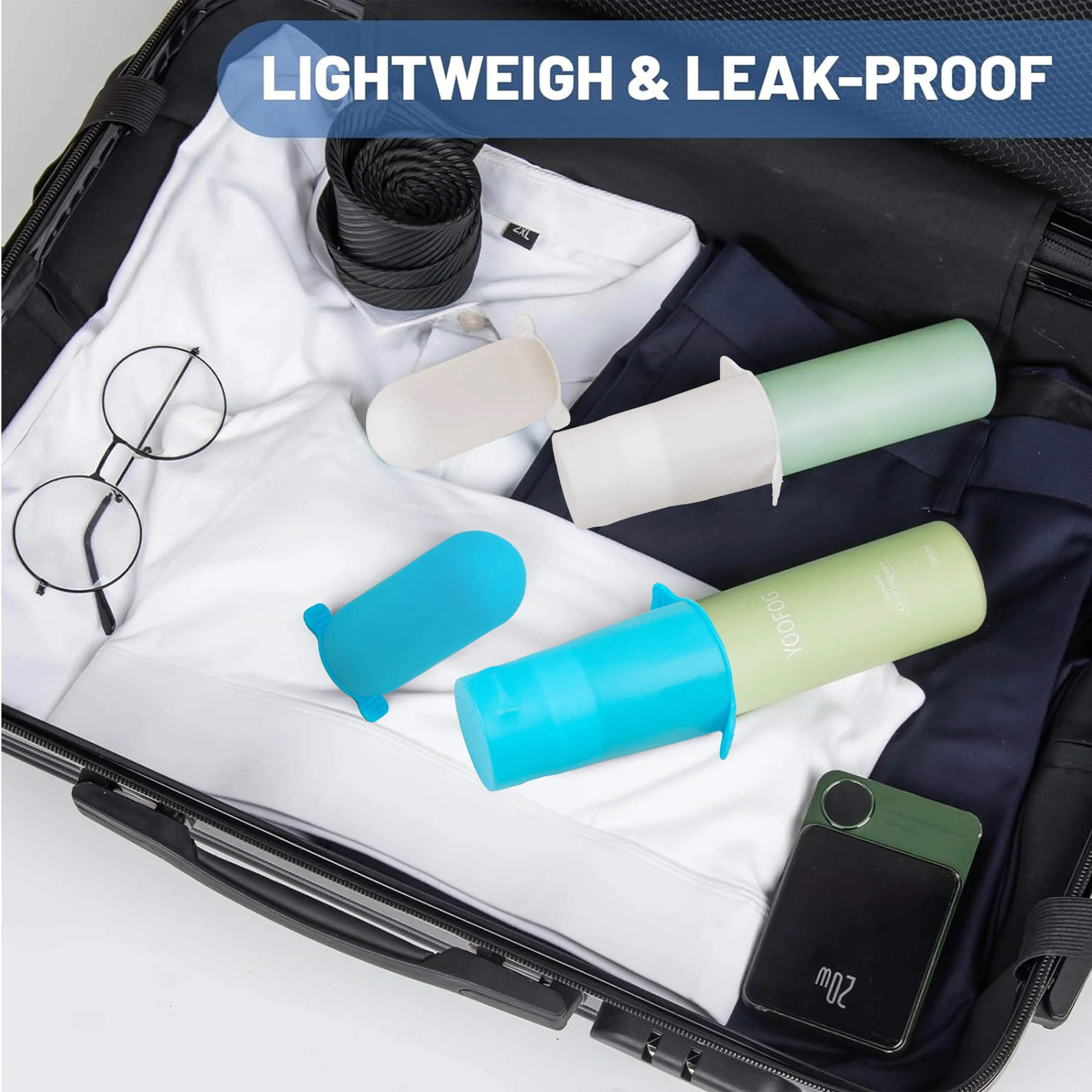 Silicone Travel Bottle Cover, Leak-Proof Protective Cover, Portable Toiletry Bottle Protective Cover, Multi-Color Silicone Bottle Cover