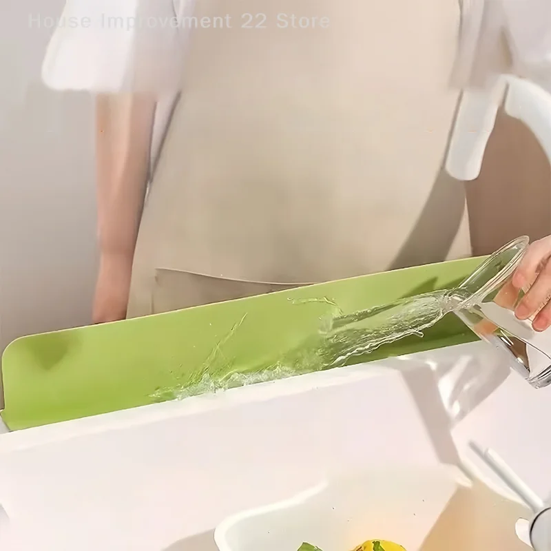 1Pc Silicone Sink Splash Guard With Suction Cup Anti-Splash Barrier For Kitchen Basin Waterproof Splatter Stopper Board