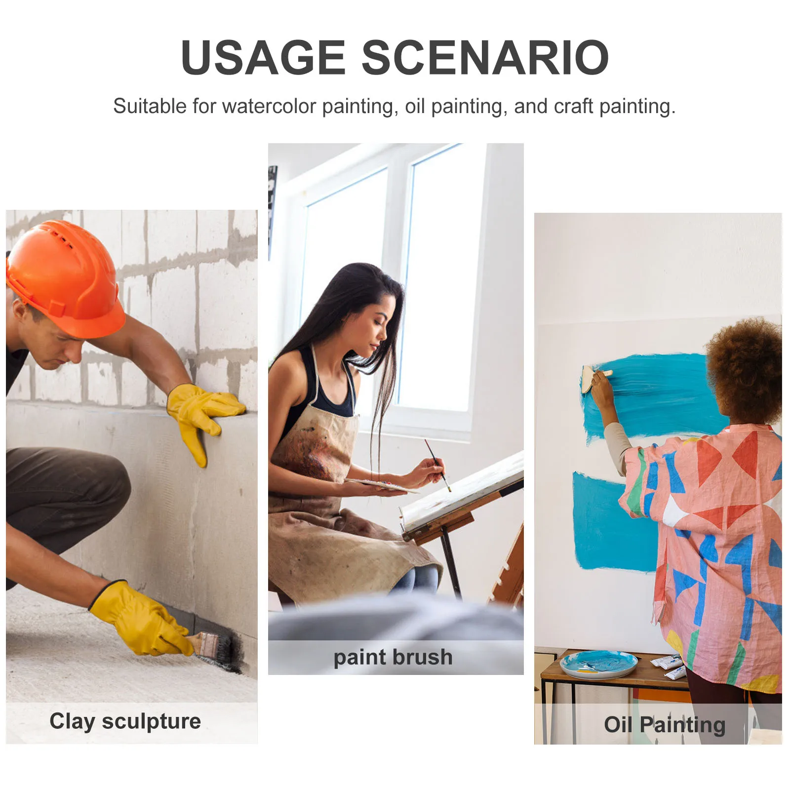 5Pcs Silicone Nail Pen Brushes Durable Plastic Nylon Tools for Painting Sculpture Craft Modeling Shaping Color