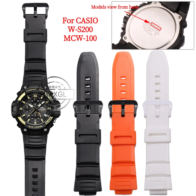 

Resin Watch Band For Casio MCW-110H MCW100 W-S220 HDD-S100 Stainless Steel Buckle Waterproof Replacement Casual Strap Bracelet