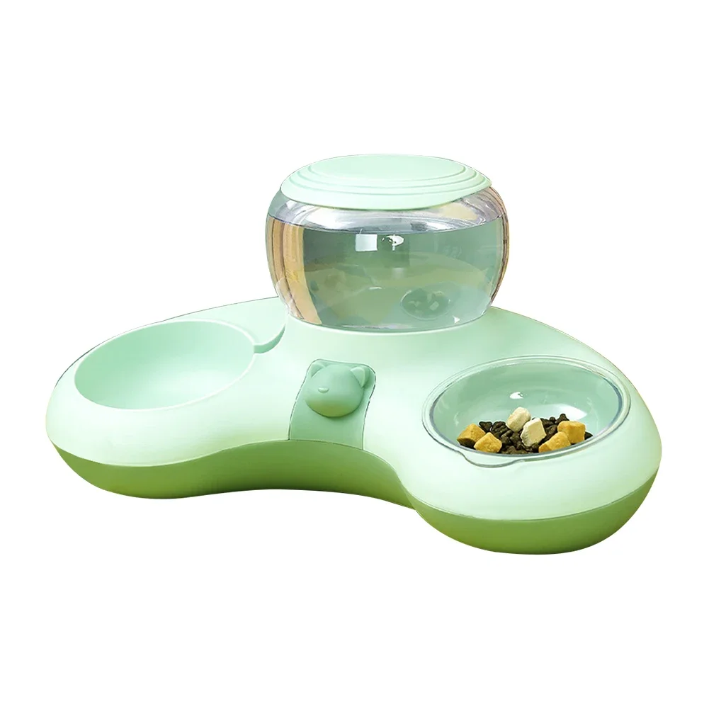 2 In 1 Automatic Cat Water Dispenser Anti Slip Dish Bowls 1.4L Water Tank Auto Water Drinker Feeder Bowl Pet Supplies