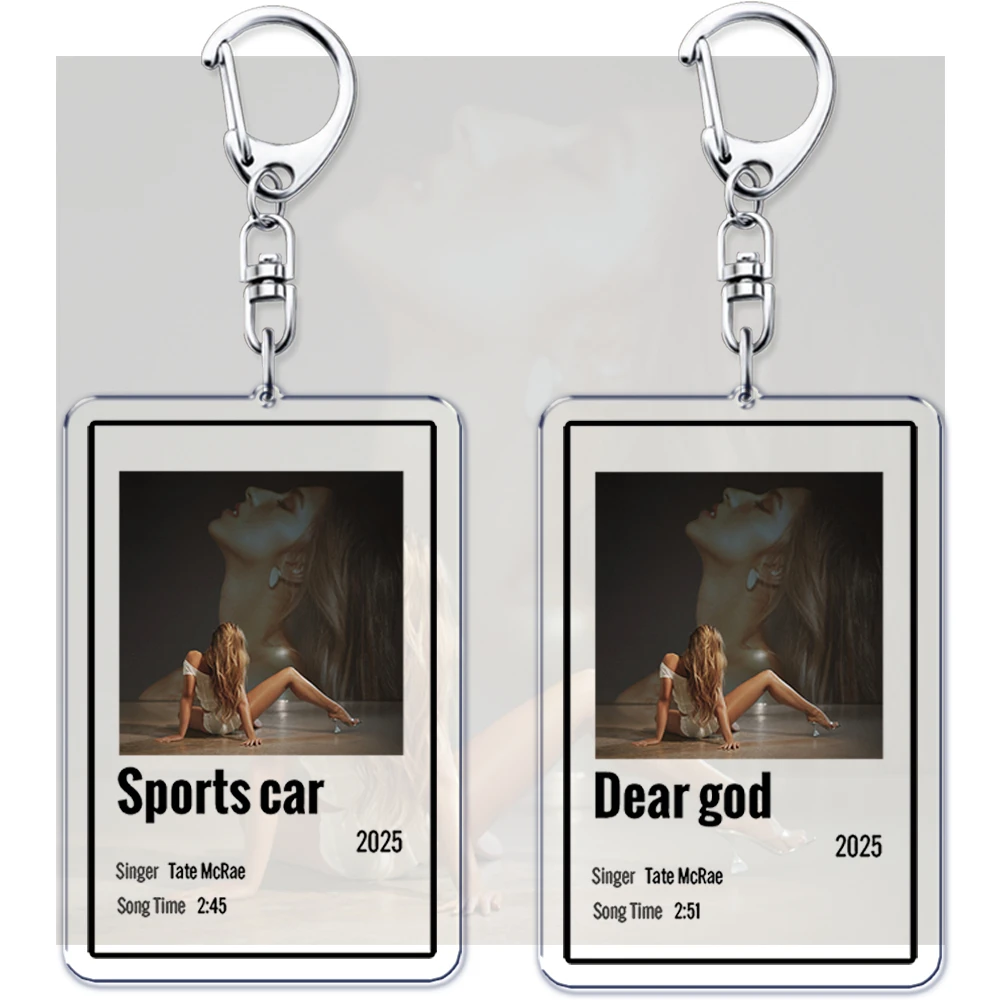 Popular Singer Album Music Keychains for Women Accessories Bag So Close To What Sports Car Songs Code Keying Jewelry Fans Gifts