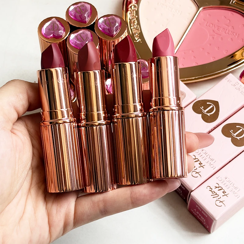 CT Pink Diamond Heart-Shaped Lipstick Lip Liner Pen KISS TALK Blush Partial Moisturizing Highlighter Pen Mascara Cleans Cream