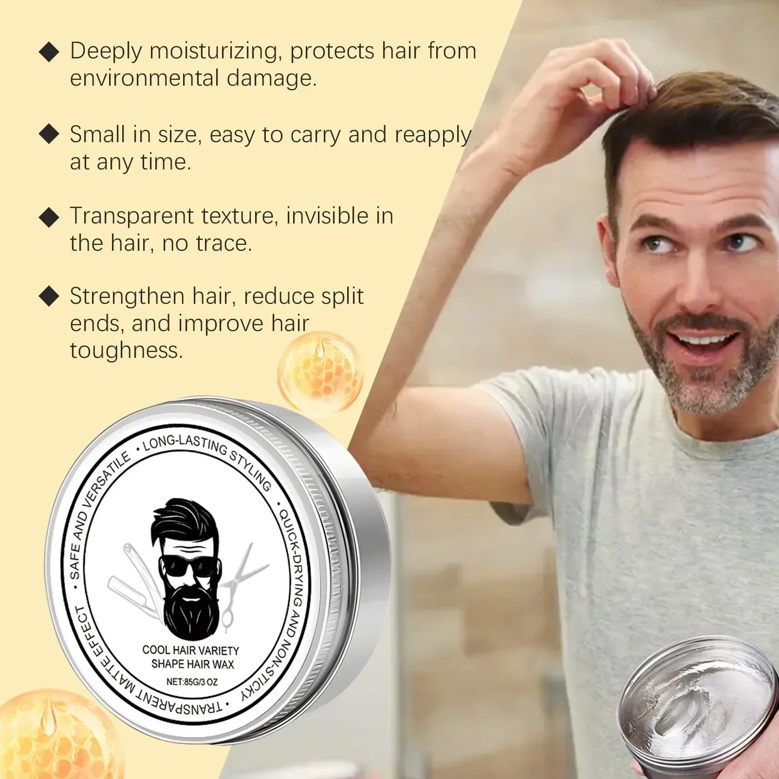 85g   Matte Hair Styling Wax Men Hair Styling Mud Non Greasy Styling Daily Clay High Strong Creme Para Cabelos