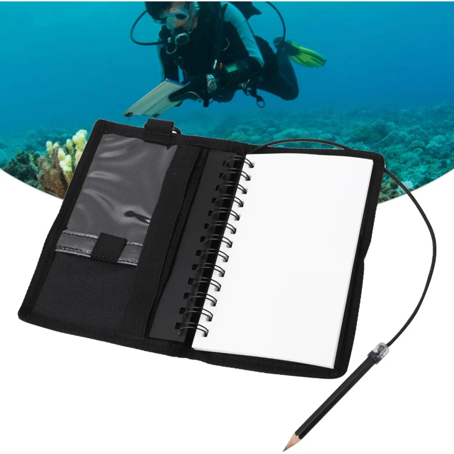 

Блокнот для письма под водой 20x12.5x1.5см, блокнот для дайвинга, снаряжение для подводного плавания