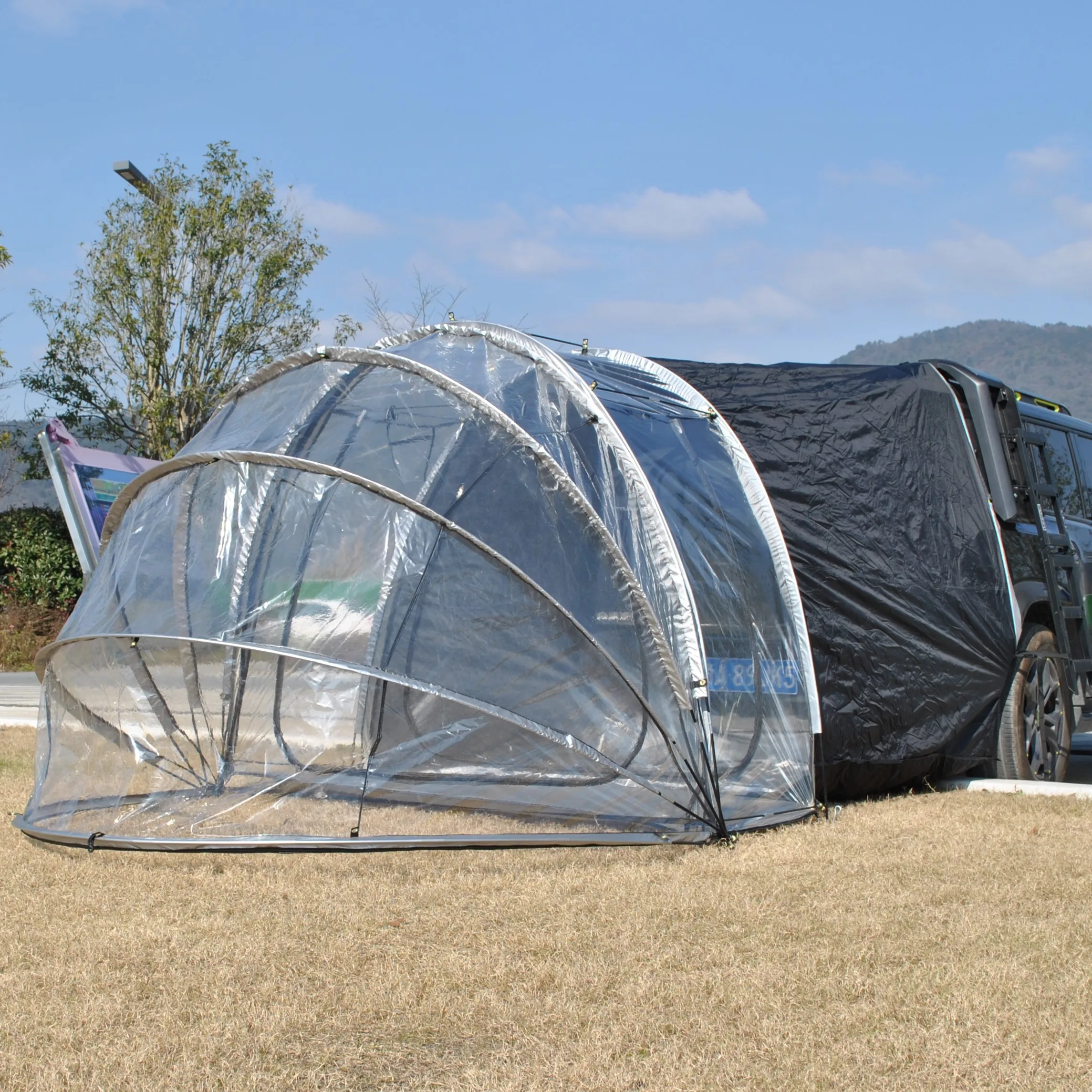 

4 Person PVC SUV Car Rear Tent Double Layer PU3000mm Waterproof UPF 50+ UV Protection Camping Tent for 2 Rooms Multi-use