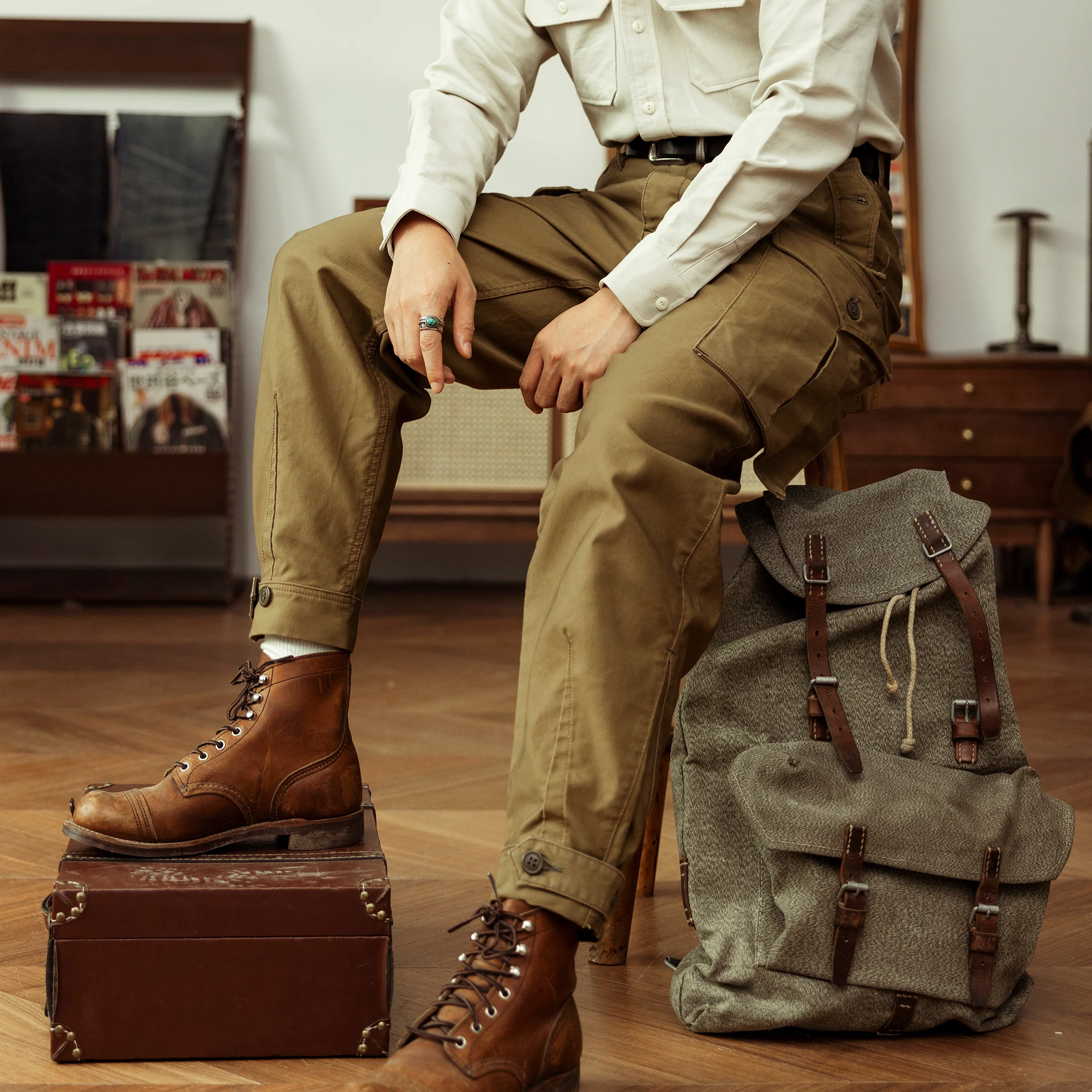 Pantaloni alla moda militari Casual di alta qualità in cotone da uomo GC-0001 pantaloni Cargo da uomo Vintage con servizio a terra