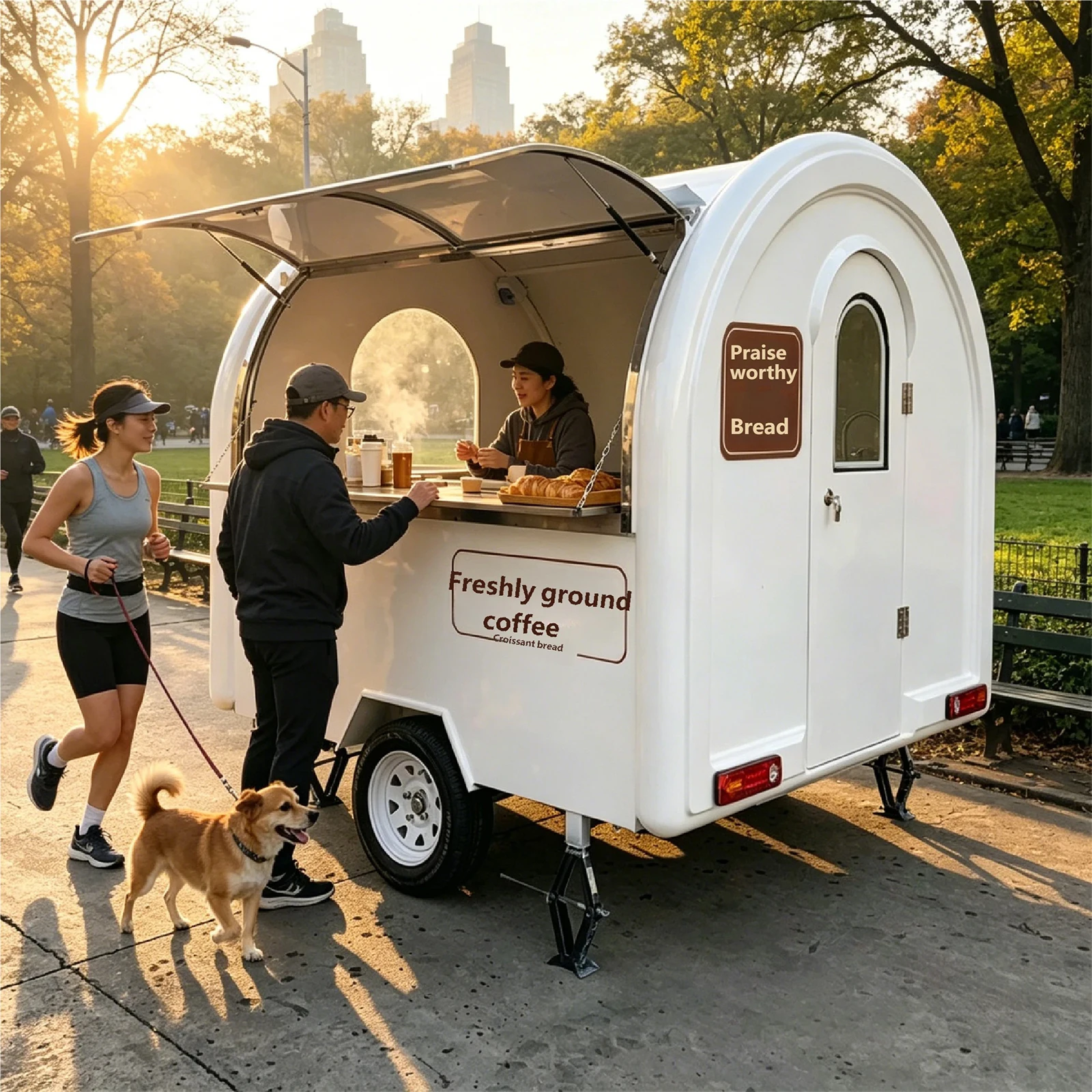 Commercial Food Trailer with Complete Kitchen Setup, Mobile Street Food Truck for Sale, Perfect for Snack Bar and Coffee Stand