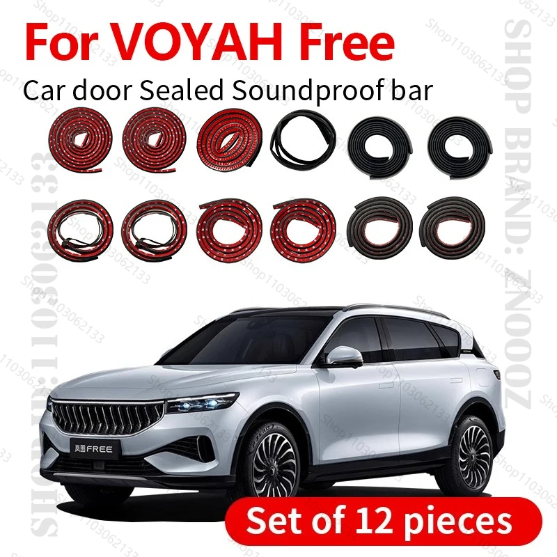 

For 2021-2025 VOYAH Free Car Door Seal Strip Rubber Double Layer Sealing Protector Soundproof Dustproof Seal Strip 12PCS Set