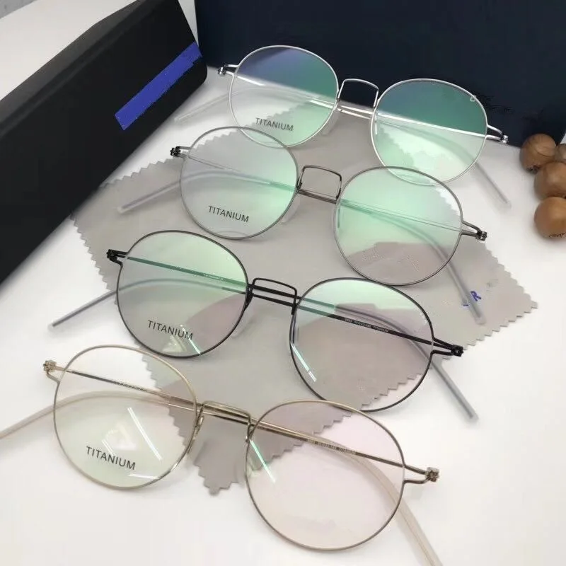Denmark Brand Retro Round Titanium Gasses Frame Men Women Screwless Light Oval Eyewear Myopia Optical Prescription Eyeglasses image 6